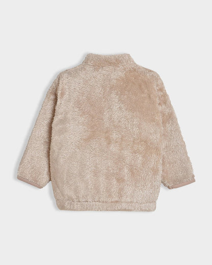 Mi Arcus Beige Sweater Set-Neutral Love-Polyester-For Infants