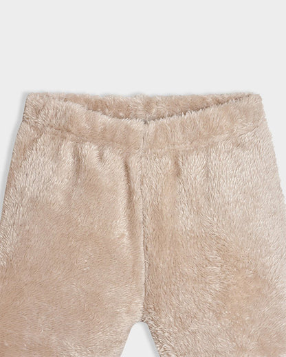 Mi Arcus Beige Sweater Set-Neutral Love-Polyester-For Infants