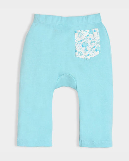 Mi Arcus Light Blue and White Pajamas-Peanuts Knitted-Cotton-Pack Of 3-For Infants