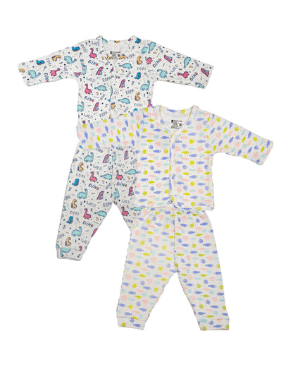 Bodycare Multicolored Thermal Set-Printed-Cotton-Pack Of 2-For Infants