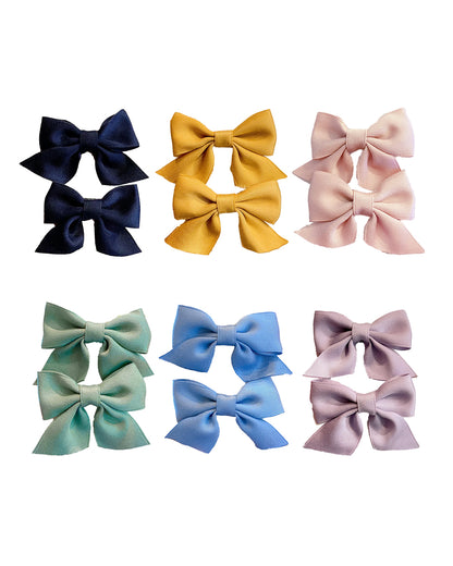 Syga Multicolored Hair Clips-Solid-Cotton Blend-Pack Of 12-For Infants