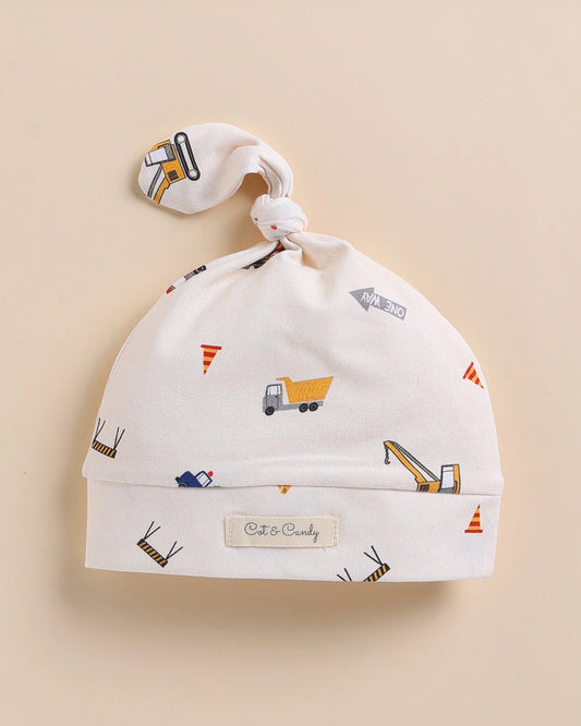 Cot & Candy Baby Cream Cap-Construction-Organic Cotton-For Infants