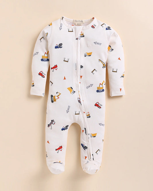 Cot & Candy Baby Cream Sleepsuit-Construction-Organic Cotton-For Infants