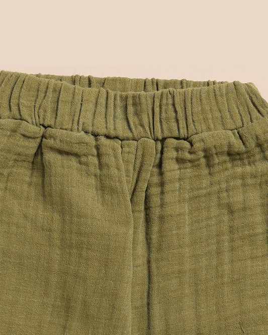 Cot & Candy Baby Olive Green Joggers-Olive-Organic Muslin-For Infants