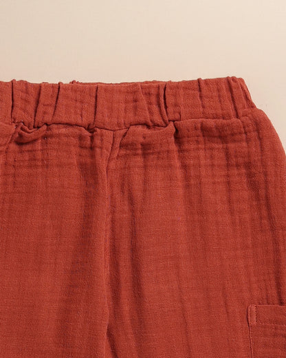 Cot & Candy Baby Crimson Red Joggers-Pincante-Organic Muslin-For Infants