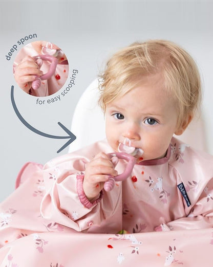 Bibado Dippit Multi Stage Baby Weaning Spoon and Dipper-For Self Feeding Infants-Mint-Pack of 2