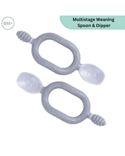 Bibado Dippit Multi Stage Baby Weaning Spoon and Dipper-For Self Feeding Infants-Mint-Pack of 2