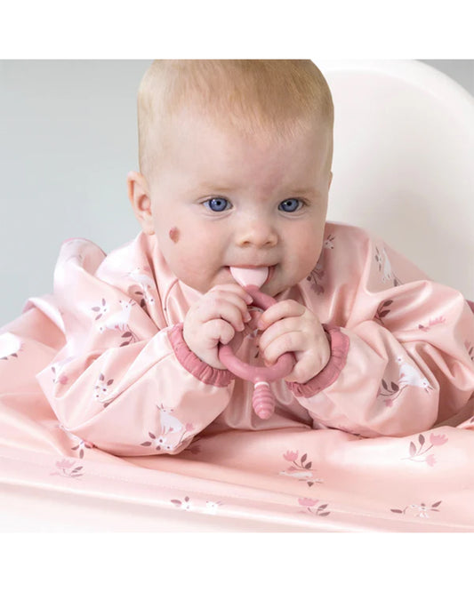 Bibado Long Sleeve Coverall Weaning Bib-Curious Cottontails-Adjustable Straps-For Infants