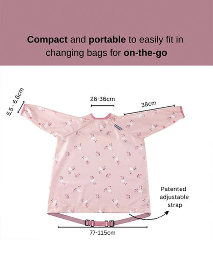 Bibado Long Sleeve Coverall Weaning Bib-Curious Cottontails-Adjustable Straps-For Infants