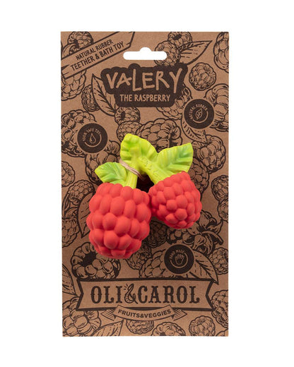 Oli & Carol Valery The Raspberry-Natural Rubber Teether-Soft & Flexible-0M+