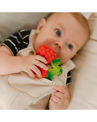 Oli & Carol Valery The Raspberry-Natural Rubber Teether-Soft & Flexible-0M+