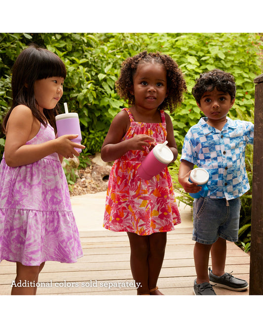 Infantino My 1st Tumbler-Leak Resistant Straw-Easy to Clean-Lightweight-Easy to Hold-Silicone Tumbler-Ocean-6M to 48M