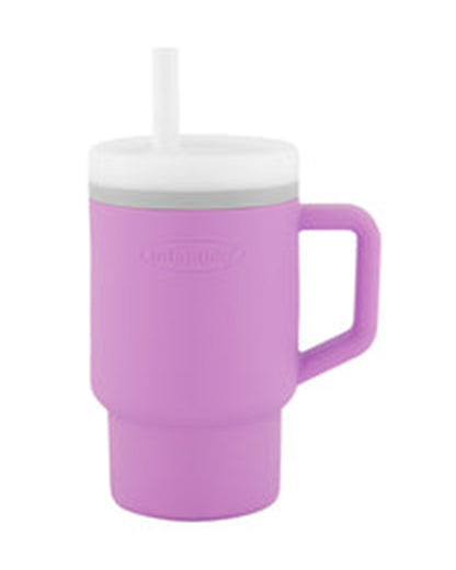 Infantino My 1st Tumbler-Leak Resistant Straw-Easy to Clean-Lightweight-Easy to Hold-Silicone Tumbler-Lilac-6M to 48M