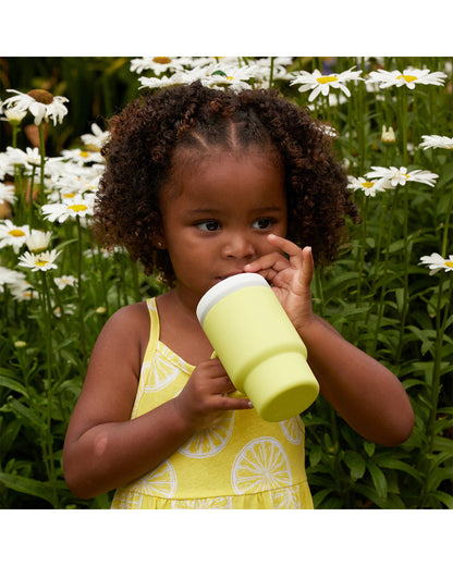 Infantino My 1st Tumbler-Leak Resistant Straw-Easy to Clean-Lightweight-Easy to Hold-Silicone Tumbler-Citrus-6M to 48M