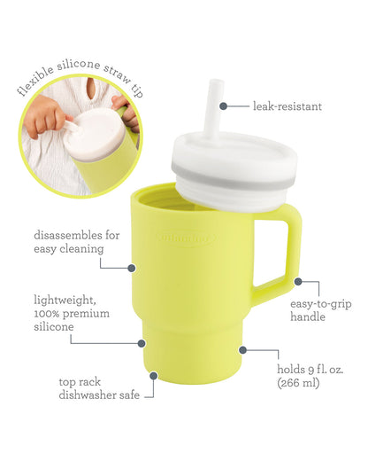 Infantino My 1st Tumbler-Leak Resistant Straw-Easy to Clean-Lightweight-Easy to Hold-Silicone Tumbler-Citrus-6M to 48M