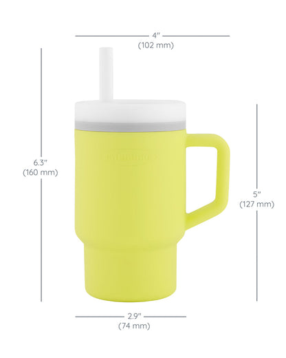 Infantino My 1st Tumbler-Leak Resistant Straw-Easy to Clean-Lightweight-Easy to Hold-Silicone Tumbler-Citrus-6M to 48M