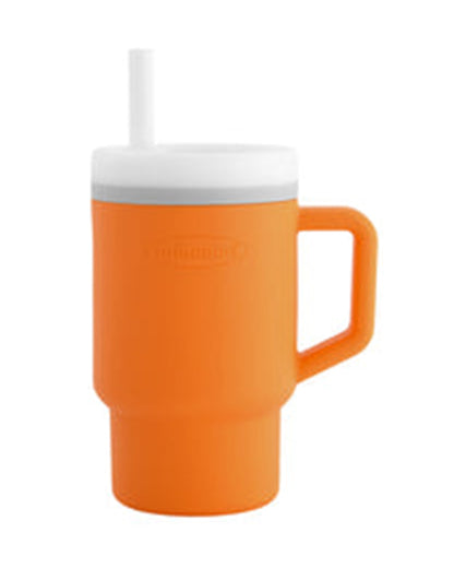 Infantino My 1st Tumbler-Leak Resistant Straw-Easy to Clean-Lightweight-Easy to Hold-Silicone Tumbler-Creamsicle-6M to 48M