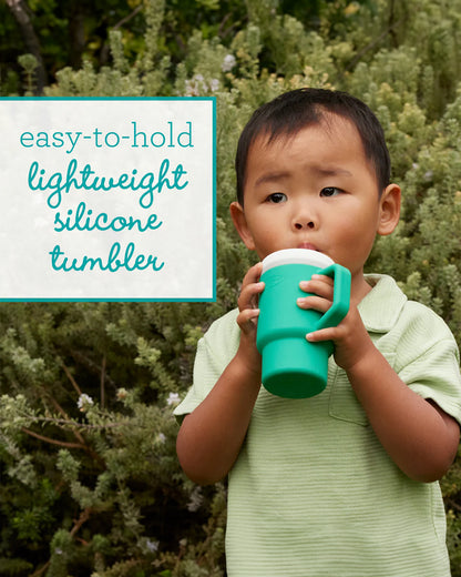 Infantino My 1st Tumbler-Leak Resistant Straw-Easy to Clean-Lightweight-Easy to Hold-Silicone Tumbler-Alpine-6M to 48M