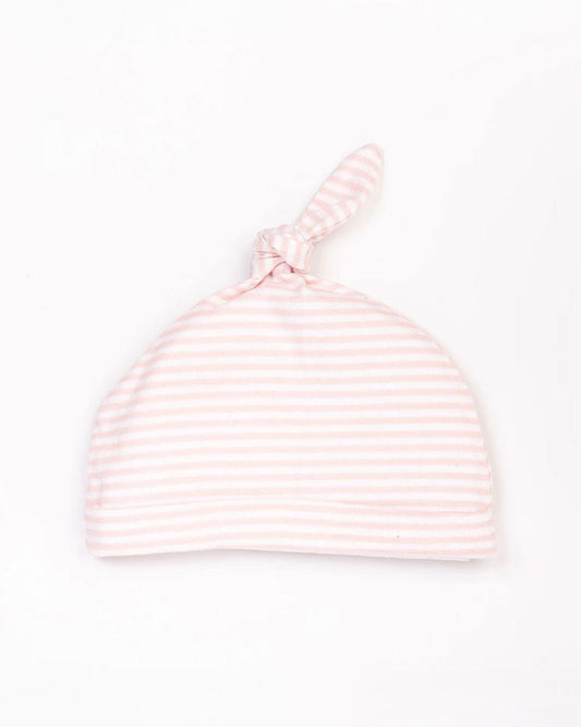 Beelittle Pink Caps, Booties & Mittens Set-Striped-Cotton-For Infants