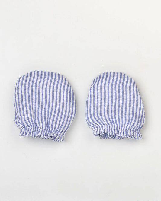 Beelittle Blue Mittens-Purple Stripes-Organic Muslin-For Infants