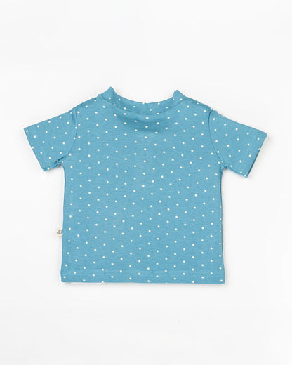 BeeLittle Blue & White Top & Shorts Set-Polka Dots-Cotton-For Infants