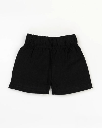 Beelittle White & Black Top & Shorts Set-Tiny Bucks-Cotton-For Infants