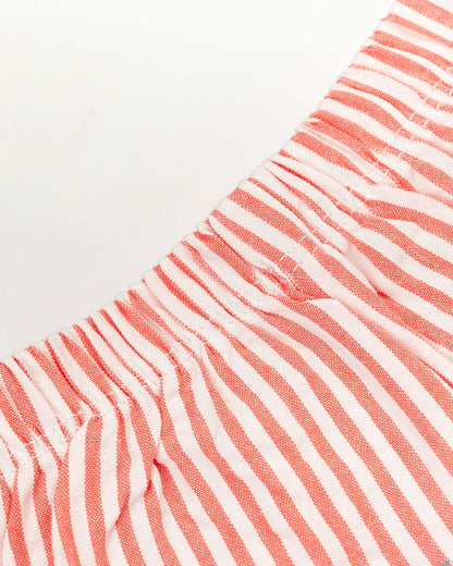 Beelittle Red Top & Shorts Set-Red Stripes-Organic Cotton-For Infants