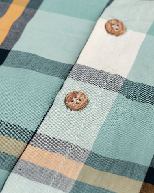 Beelittle Sea Green Shirt-Vintage Checks-Cotton-For Infants