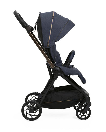 Chicco One4Ever Lounge Baby Stroller-Height Adjustable Backrest-Flat Reclining & Reversible Seat-One Hand Fold-6 Months Warranty-For 0 to 4Y (Upto 22 Kg)-Denim Shine