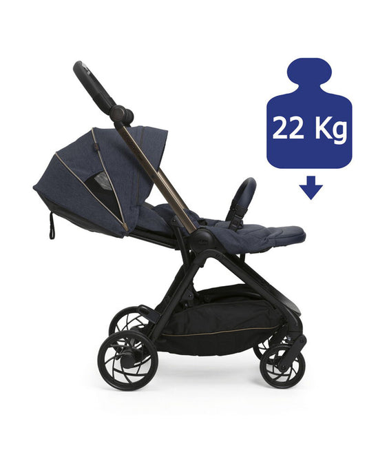 Chicco One4Ever Lounge Baby Stroller-Height Adjustable Backrest-Flat Reclining & Reversible Seat-One Hand Fold-6 Months Warranty-For 0 to 4Y (Upto 22 Kg)-Denim Shine