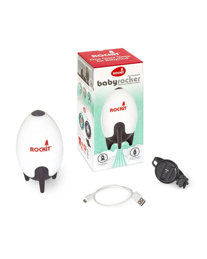 Rockit Rocker-Portable Stroller Rocker-Soothing 60 Minute Rocking Cycle-Adjustable Speed Dial-Requires Battery-White