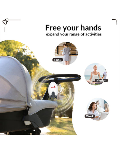 Rockit Rocker-Portable Stroller Rocker-Soothing 60 Minute Rocking Cycle-Adjustable Speed Dial-Requires Battery-White
