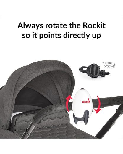 Rockit Rocker-Portable Stroller Rocker-Soothing 60 Minute Rocking Cycle-Adjustable Speed Dial-Requires Battery-White