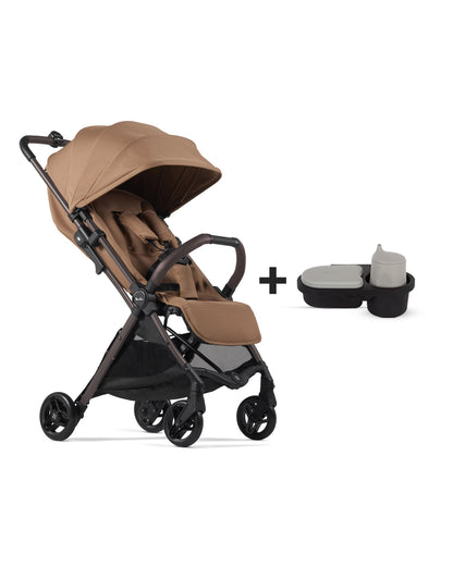 Silver Cross Jet 5-World's First Cabin Approved Stroller-With Snack Tray, Rain Cover & Travel Bag-One Motion Fold-Pram for 0 to 4Y (Upto 22 Kg)-Cinnamon