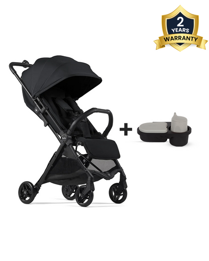 Silver Cross Jet 5-World's First Cabin Approved Stroller-With Snack Tray, Rain Cover & Travel Bag-One Motion Fold-Pram for 0 to 4Y (Upto 22 Kg)-Space