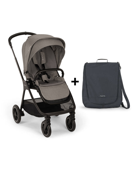 Nuna TRIV Next Stroller -With Cup Holder-Includes Travel Bag, Rain Cover & Post Adaptors-Reversible Seat-One Hand Fold-Pram for 0 to 4Y (Upto 22Kg)-Granite