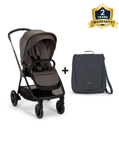Nuna TRIV Next Stroller-With Cup Holder- Includes Travel Bag, Rain Cover & Post Adaptors-Reversible Seat-One Hand Fold-Pram for 0 to 4Y (Upto 22Kg)-Thunder
