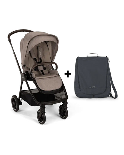Nuna TRIV Next Stroller -With Cup Holder-Includes Travel Bag, Rain Cover & Post Adaptors-Reversible Seat-One Hand Fold-Pram for 0 to 4Y (Upto 22Kg)-Cedar