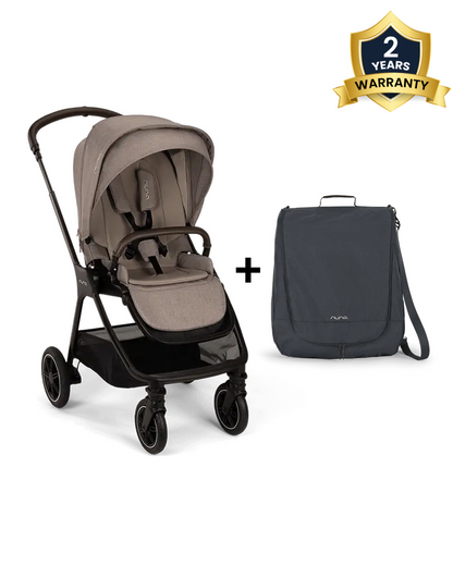 Nuna TRIV Next Stroller -With Cup Holder-Includes Travel Bag, Rain Cover & Post Adaptors-Reversible Seat-One Hand Fold-Pram for 0 to 4Y (Upto 22Kg)-Cedar