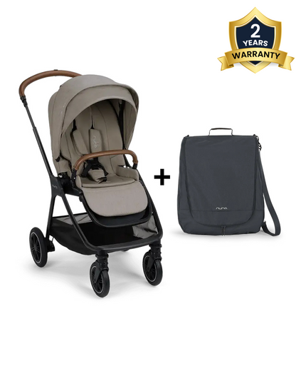 Nuna TRIV Next Stroller -With Cup Holder-Includes Travel Bag, Rain Cover & Post Adaptors-Reversible Seat-One Hand Fold-Pram for 0 to 4Y (Upto 22Kg)-Hazelwood