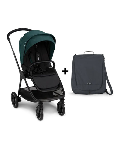 Nuna TRIV Next Stroller -With Cup Holder-Includes Travel Bag, Rain Cover & Post Adaptors-Reversible Seat-One Hand Fold-Pram for 0 to 4Y (Upto 22Kg)-Lagoon