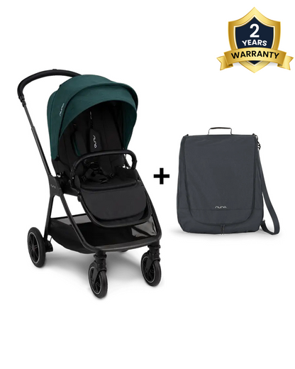 Nuna TRIV Next Stroller -With Cup Holder-Includes Travel Bag, Rain Cover & Post Adaptors-Reversible Seat-One Hand Fold-Pram for 0 to 4Y (Upto 22Kg)-Lagoon