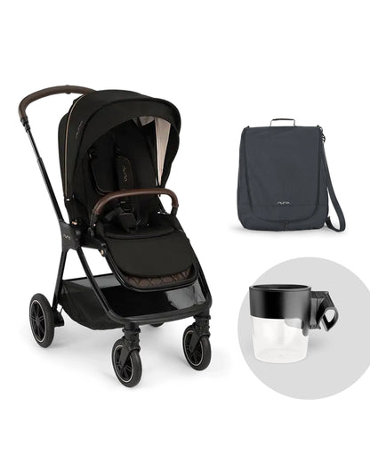 Nuna TRIV Next Stroller -With Cup Holder-Includes Travel Bag, Rain Cover & Post Adaptors-Reversible Seat-One Hand Fold-Pram for 0 to 4Y (Upto 22Kg)-Riveted