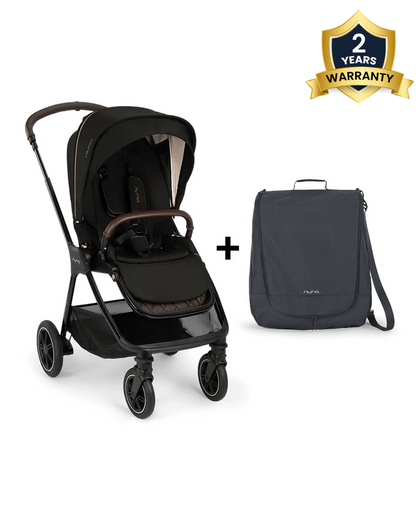 Nuna TRIV Next Stroller -With Cup Holder-Includes Travel Bag, Rain Cover & Post Adaptors-Reversible Seat-One Hand Fold-Pram for 0 to 4Y (Upto 22Kg)-Riveted