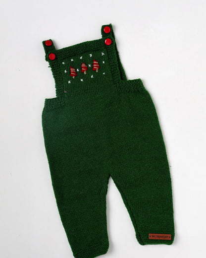 The Original Knit Bottle Green Dungaree Set-Elf Cuddle-Acrylic-For Infants