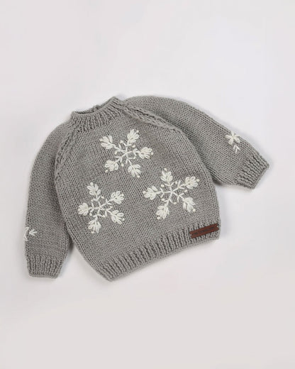 The Original Knit Grey Sweater-Snowflake-Acrylic-For Infants