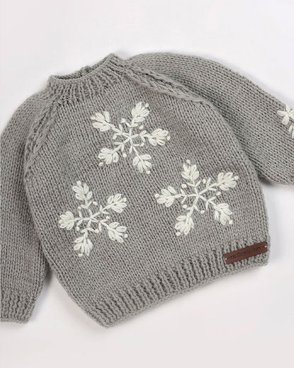 The Original Knit Grey Sweater-Snowflake-Acrylic-For Infants