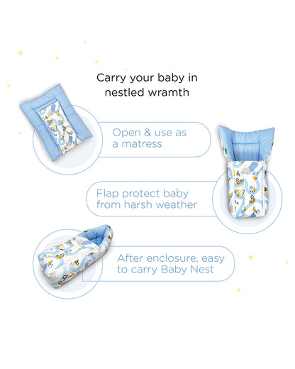 nuluv Baby Carrier Nest-100% Cotton With Antimicrobial & Hypoallergenic Filling-Transport-Newborn Bed