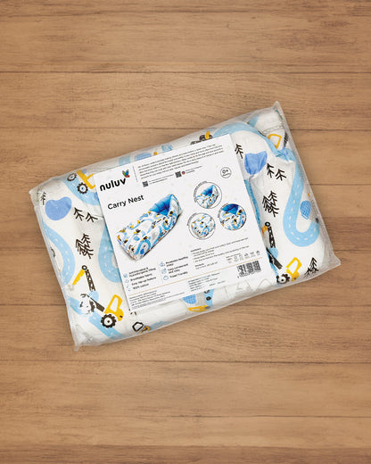 nuluv Baby Carrier Nest-100% Cotton With Antimicrobial & Hypoallergenic Filling-Transport-Newborn Bed