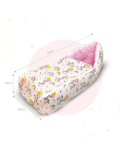 nuluv Baby Carrier Nest-100% Cotton With Antimicrobial & Hypoallergenic Filling-Unicorn-Newborn Bed